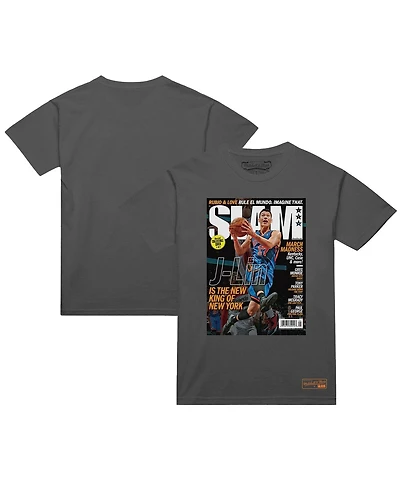 Mitchell & Ness Men's Jeremy Lin Gray New York Knicks Nba Slam Cover T-Shirt
