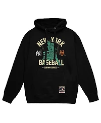 Mitchell & Ness Men's Black New York Yankees vs. Mets Subway Series Swinging Liberty Pullover Hoodie
