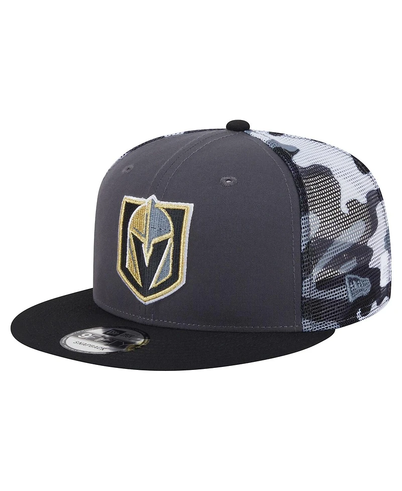 New Era Men's Gray/Black Vegas Golden Knights Camo Meshback 9FIFTY Snapback Hat