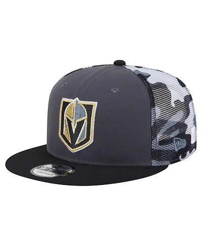 New Era Men's Gray/Black Vegas Golden Knights Camo Meshback 9FIFTY Snapback Hat