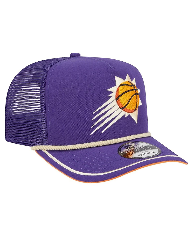 New Era Men's Purple Phoenix Suns Team Rope A-Frame 9FIFTY Snapback Hat