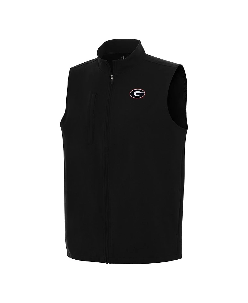Antigua Men's Black Georgia Bulldogs Regard Full-Zip Vest