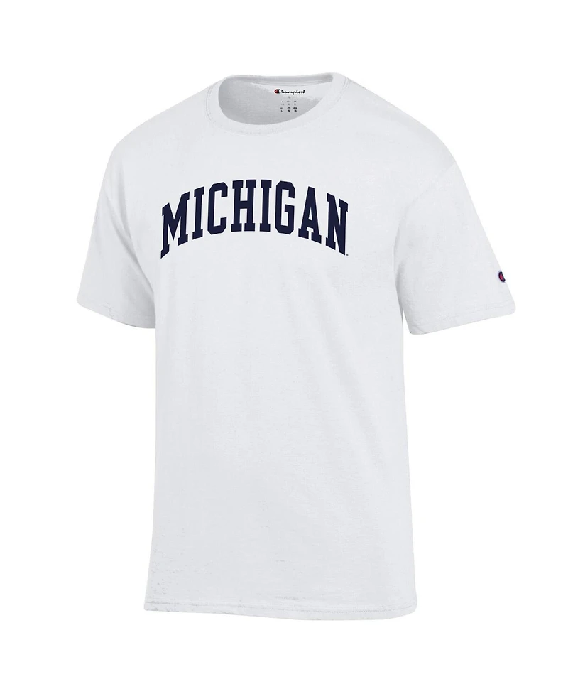 Champion Men's White Michigan Wolverines Basic Arch T-Shirt