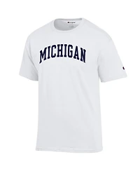 Champion Men's White Michigan Wolverines Basic Arch T-Shirt