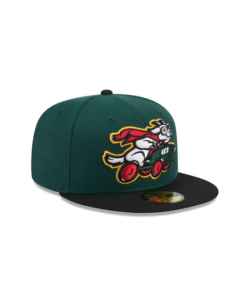 New Era Men's Dark Green Hickory Crawdads Theme Nights 59FIFTY Fitted Hat