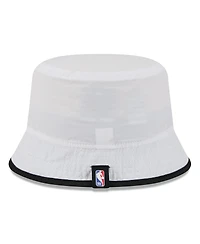 New Era Men's White/Black Miami Heat 2025 Nba Draft Nylon Bucket Hat
