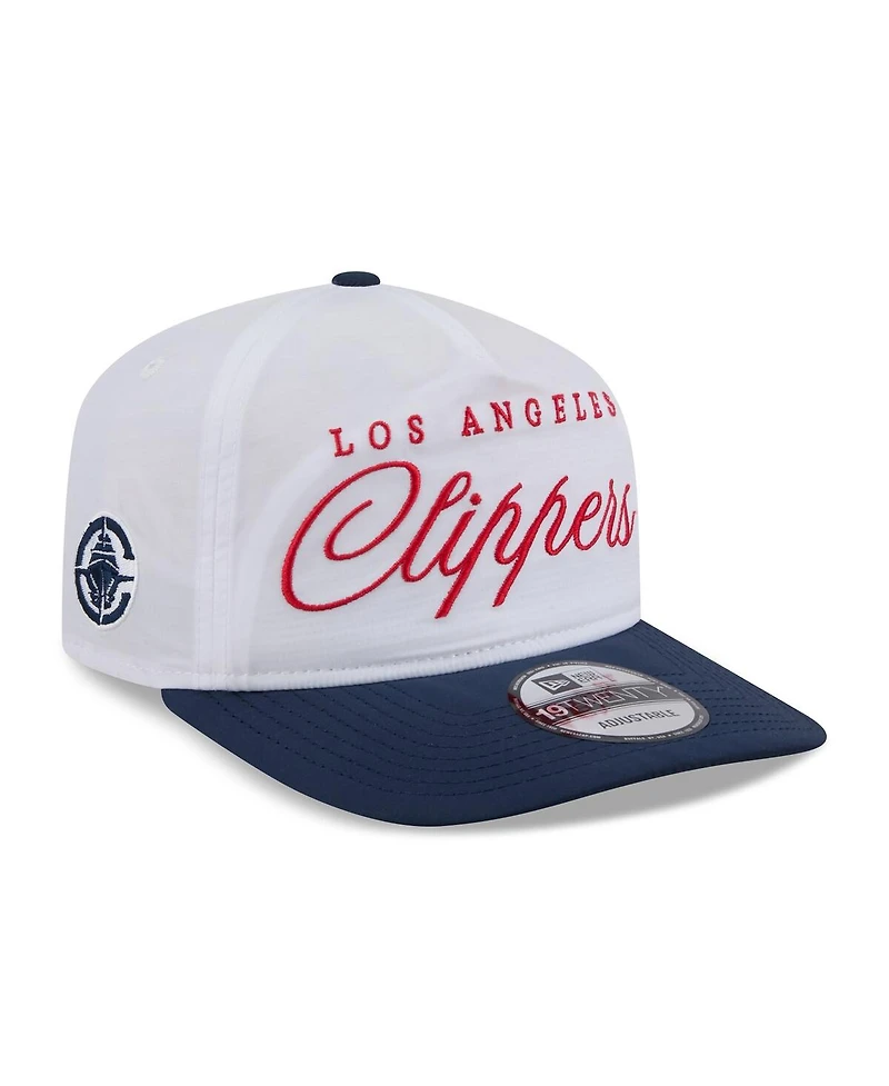 New Era Men's White/Navy La Clippers 2025 Nba Draft On-Stage Nylon 19TWENTY Adjustable Hat