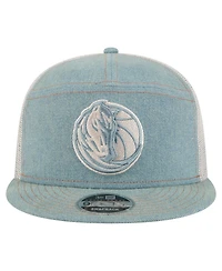 New Era Men's Dallas Mavericks Adventure Denim Split Panel 9FIFTY Snapback Trucker Hat