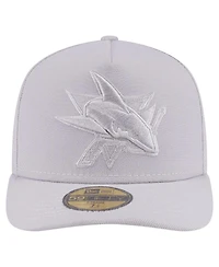 New Era Men's Gray San Jose Sharks Color Pack A-Frame 59FIFTY Fitted Hat