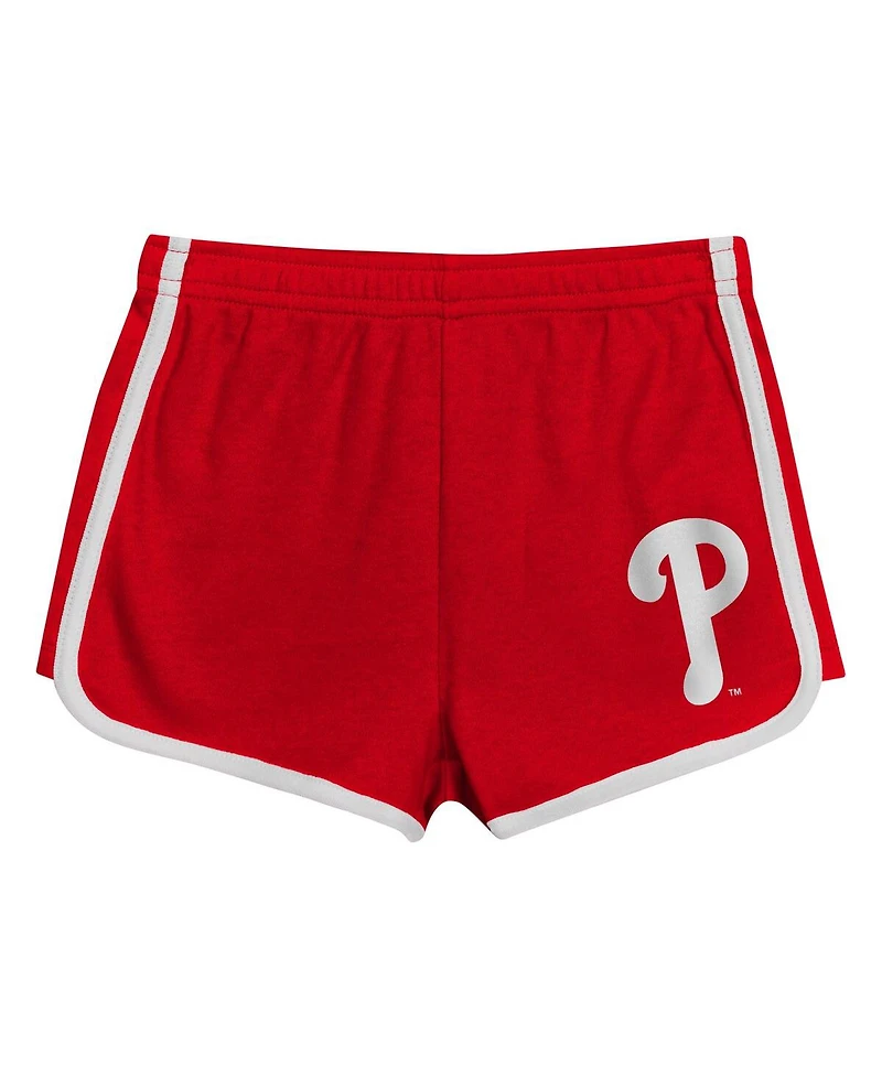 Outerstuff Girls Preschool Red Philadelphia Phillies Double Run T-Shirt and Shorts Set