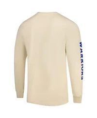 Sportiqe Men's and Women's Cream Golden State Warriors Wales Heavyweight Pocket Long Sleeve T-Shirt
