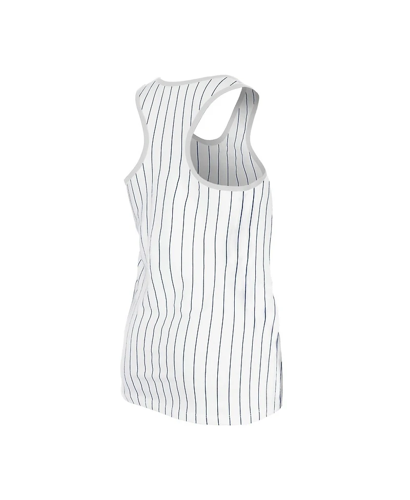 New Era Women's White Chicago Cubs Gameday Pinstripe Tank Top