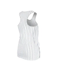 New Era Women's White Chicago Cubs Gameday Pinstripe Tank Top