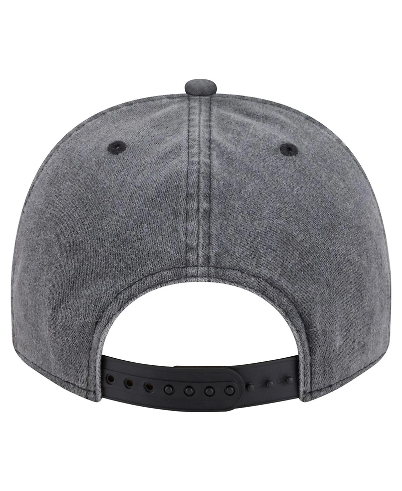 New Era Men's Charcoal New Orleans Pelicans Throwback Washed Pre-Curved 9FIFTY Snapback Hat