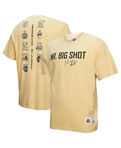 Mitchell & Ness Men's Chauncey Billups Cream Detroit Pistons Premium T-Shirt