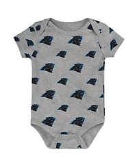 Outerstuff Baby Boys and Girls 3-Pack Carolina Panthers Team Starter Bodysuit Set