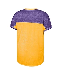 Outerstuff Big Girls Purple Lsu Tigers Up for Anything Color Block Dolman V-Neck T-Shirt