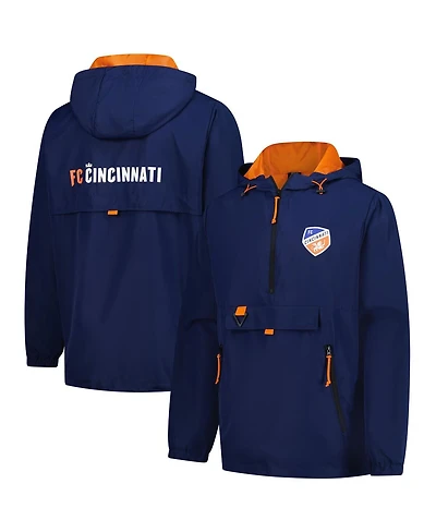 Stadium Essentials Men's Navy Fc Cincinnati Compete Quarter-Zip Hoodie Jacket