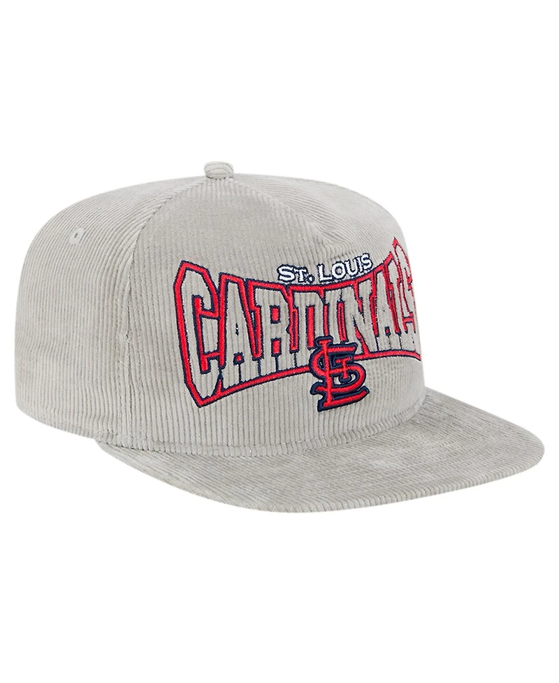 New Era Men's Gray St. Louis Cardinals Corduroy Golfer Snapback Hat