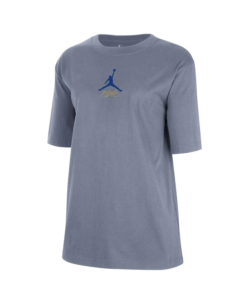 Jordan Women's Ash Golden State Warriors Courtside Statement Edition Boyfriend T-Shirt