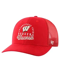 '47 Brand Men's Red Wisconsin Badgers Pitstop Trucker Adjustable Hat