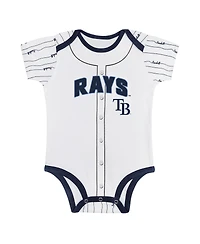 Outerstuff Big Boys and Girls Gray/White Tampa Bay Rays 2-Pack Play Ball Bodysuit Set