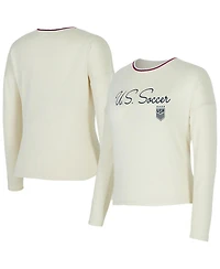 Concepts Sport Women's Cream Uswnt Kaki Hacci Knit Pullover Sweatshirt