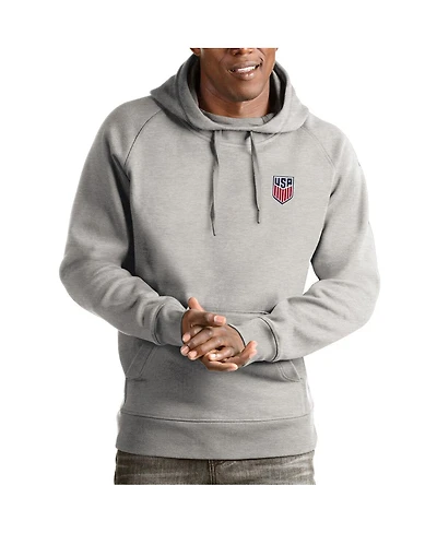 Antigua Men's Gray Usmnt Victory Pullover Hoodie