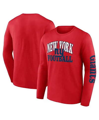 Fanatics Men's Red New York Giants Combo Up Two Long Sleeve T-Shirt