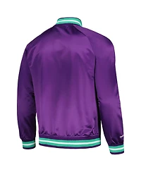 Mitchell & Ness Men's Purple Hardwood Classics 1995 Nba All-Star Game Throwback Wordmark Raglan Full-Snap Jacket