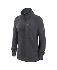 Nike Women's Charcoal Carolina Panthers Premium Raglan Performance Half-Zip Sweatshirt