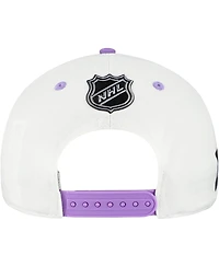 Fanatics Men's White/Lavender Columbus Blue Jackets Authentic Pro Hockey Fights Cancer Adjustable Hat