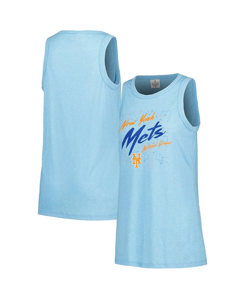 Soft As A Grape Women's Royal New York Mets Gauze High Neck Tank Top