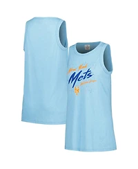 Soft As A Grape Women's Royal New York Mets Gauze High Neck Tank Top