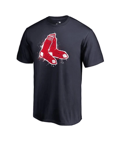 Fanatics Mto Label Men's Navy Boston Red Sox Splatter Logo T-Shirt