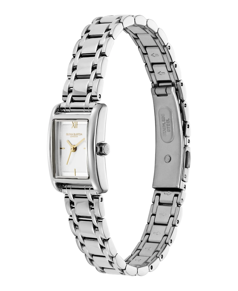 Olivia Burton Women's Mini Grove Silver Tone Stainless Steel Bracelet Watch, 16mm