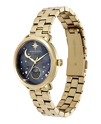 Olivia Burton Women's Moonphase Gold Tone Stainless Steel Bracelet Watch, 34mm