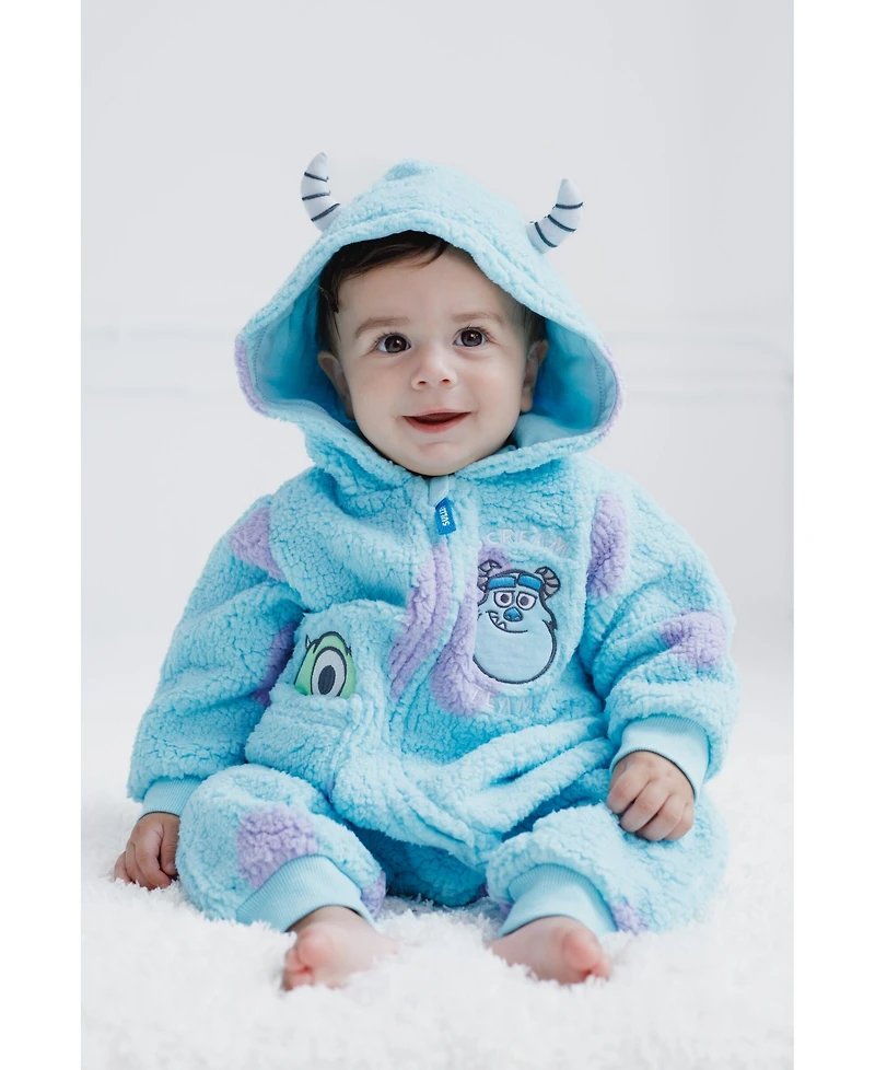 Monsters Inc. Baby Boys Cozy Faux Sherling Zip Up Cosplay Coverall Newborn to (Newborn - 24 Months)