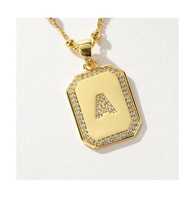 Uncommon James 14k Gold-Plated Cubic Zirconia Sur 2.0 Initial Necklace