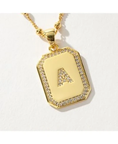 Uncommon James 14k Gold-Plated Cubic Zirconia Sur 2.0 Initial Necklace