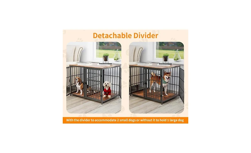 Bingopaw Furniture Style Dog Crate Side Table Indoor Cage