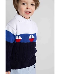 Florence Eiseman Toddler Boys Sweater With Sailboats