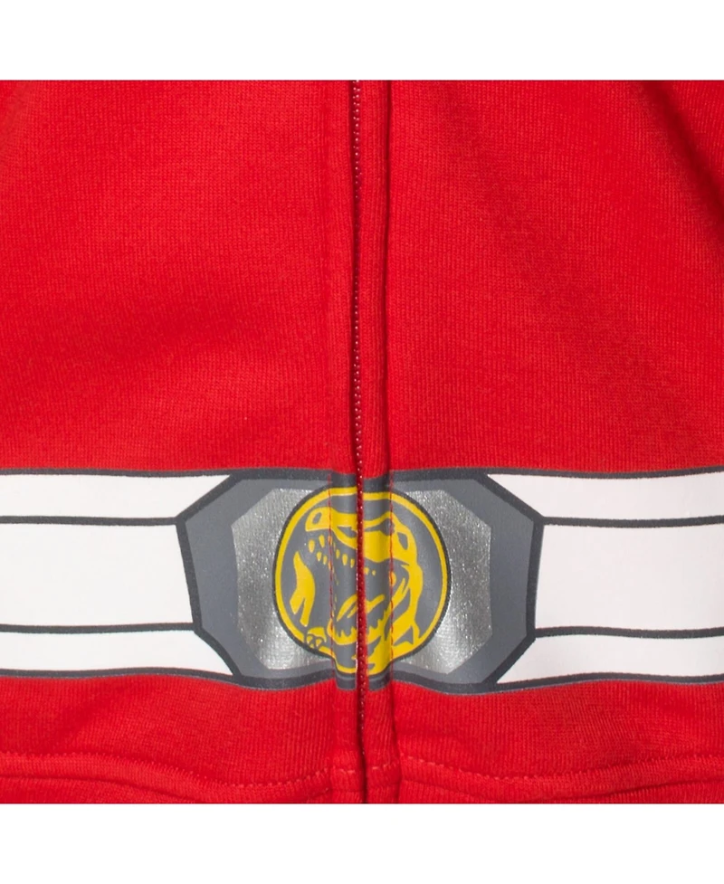 Power Rangers Blue Ranger Red Black Fleece Zip Up Hoodie Toddler| Child Boys
