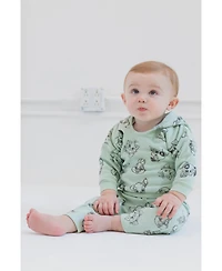 Bambi Baby Boys Fleece Pullover Hoodie, Bodysuit and Pants 3 Piece Outfit Set