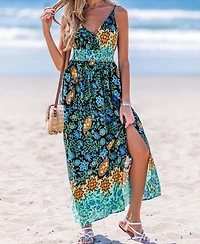 Cupshe Women's Evening Glow Floral Maxi Beach Dress