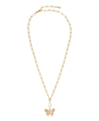 Ettika Butterfly Cultured Pearl Chain Necklaces
