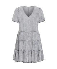 City Chic Plus Denim Tier Dress