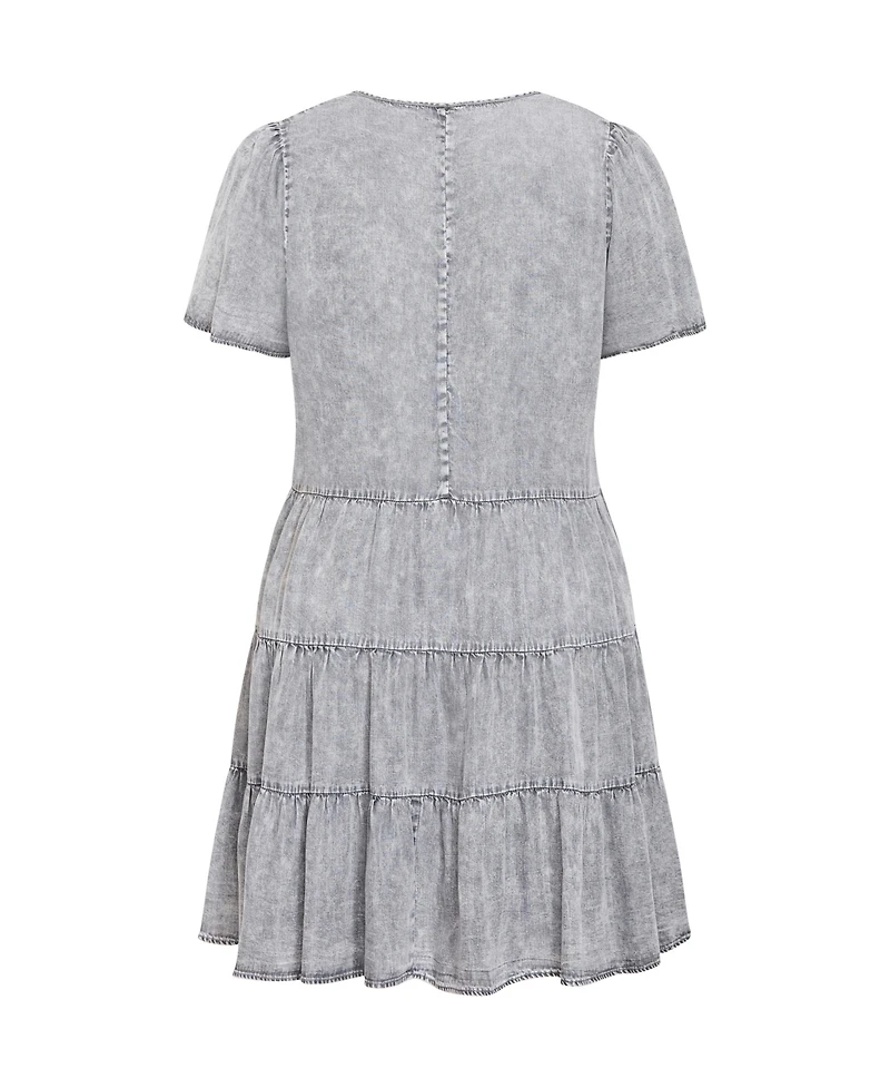 City Chic Plus Denim Tier Dress