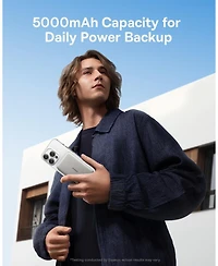 Baseus Picogo 5000mAh MagSafe Power Bank Wireless Charger with Usb-c Braided Cable Fast Charging Portable Charger Battery Pack for iPhone Pink