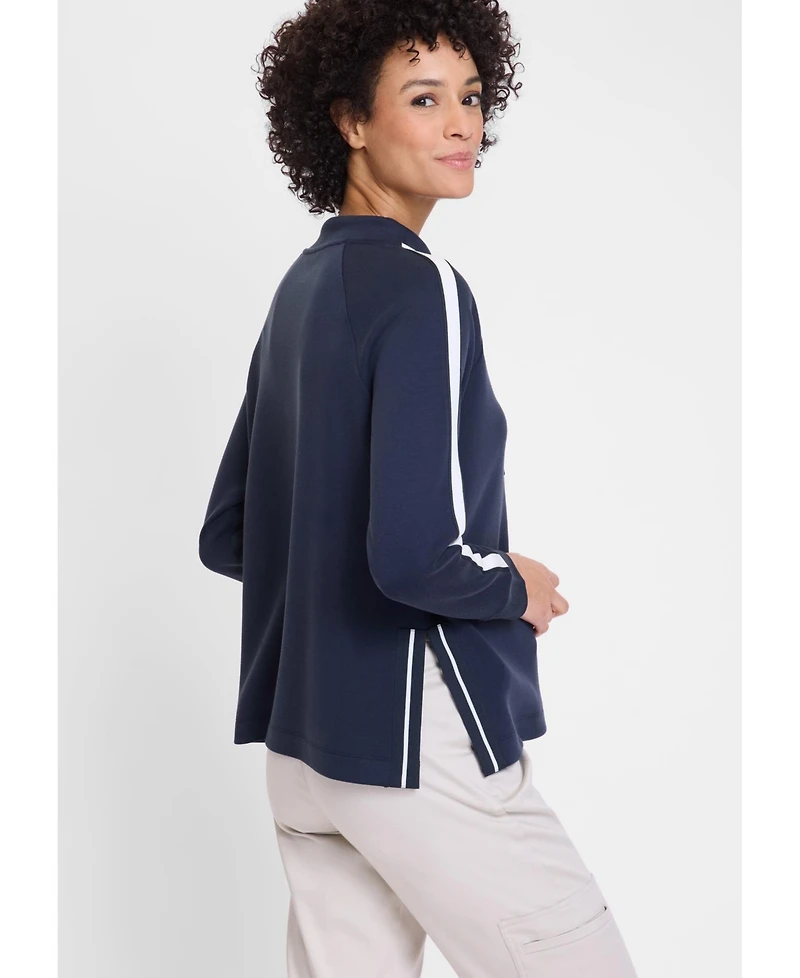 Olsen Women's Racer Stripe Jersey Knit Top
